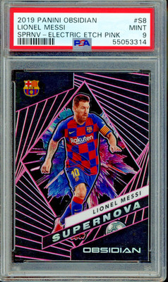 2019 Panini Obsidian Lionel Messi /11 Supernova Electric Etch Pink #S8 PSA 9