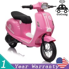 24V 250W Powerful Electric Scooter for Aged 8 Kids 3 Wheels Ride On Toy Pink