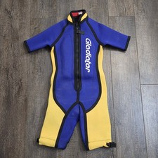 Gladiator Wetsuit Size 10 Youth Junior Kids Boys Blue Yellow w/ Flotation
