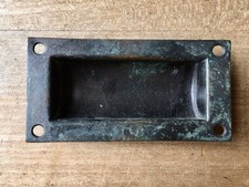 Vintage Recessed Drawer Pull Handle Brass Original Antique