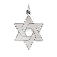 14k White Gold Polished Star Of David Charm Pendant - 17x26mm 1.29 Grams on sale 14k White Gold Polished Star Of David Charm Pendant - 17x26mm 1.29 Grams on sale