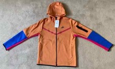 Nike Tech Fleece Windrunner Hoodie Hot Curry Orange Pink Blue CU4489-808 SZ XL