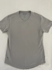 BYLT  Men Size Medium V-neck Light Grey Drop Cut Lux Stretch Athletic Breathable