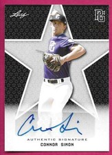 2020 Leaf Perfect Game National Baseball CONNOR SIMON Black Autograph 21/50
