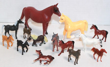 Lot 14 Assorted Plastic Toy Horse Figures