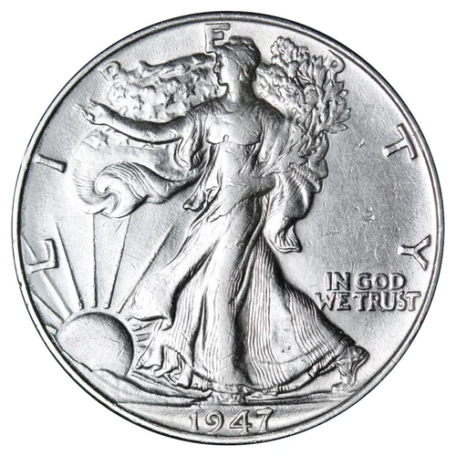 1947 Walking Liberty Half Dollar In AU Condition