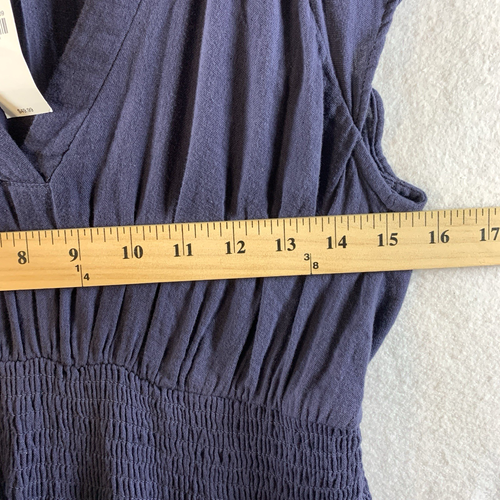 Old Navy Maxi Dress Sz S Navy Ruffle Gauzy Peasant Prairie Boho Beachy Airy - Picture 10 of 17