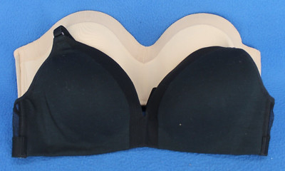 Lively Wireless Lined T-Shirt & Strapless Bra Lot Size 34C #D8179
