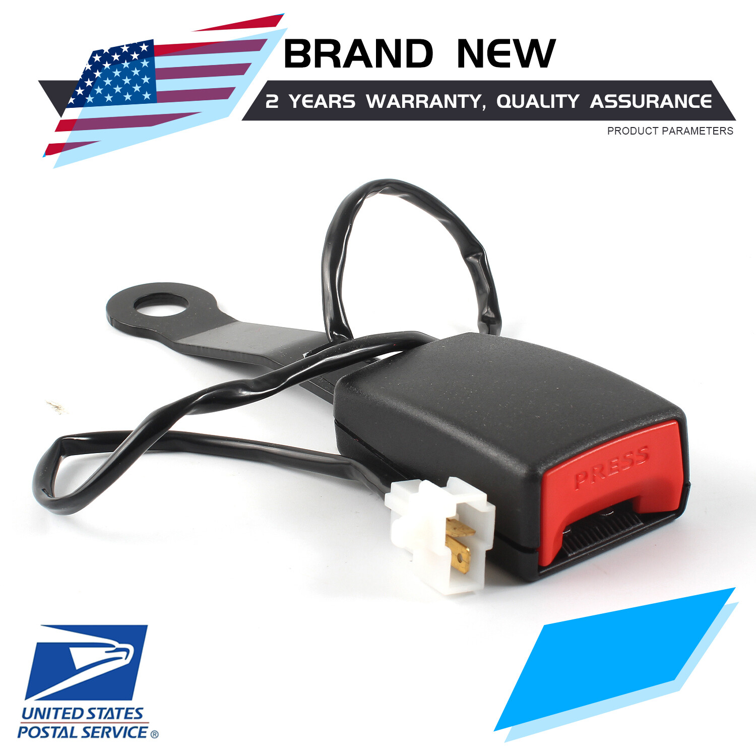 Black Driver Seat Belt Buckle Plug Connector Warning Cable Camlock Belt Front