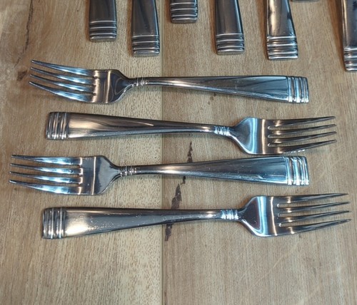 Vtg Hampton Silversmiths Stainless Steel Flatware Set 4 Place Settings Retro - Picture 3 of 7