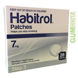 Habitrol Step 3, Transdermal Nicotine Patch 7mg,  1 DENTED box 28 patches