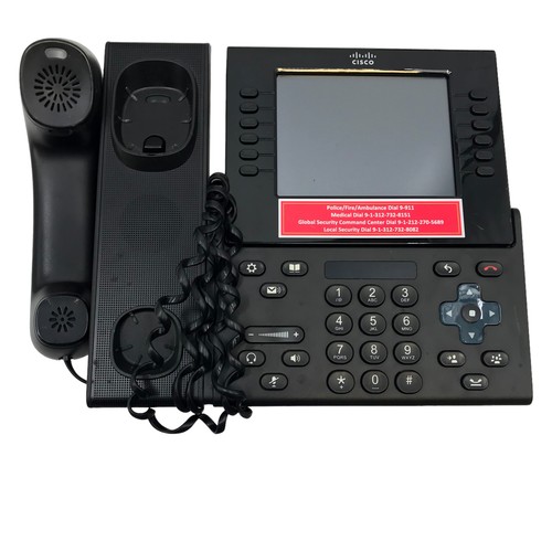 Lot de 5 téléphones professionnels Cisco VoIP visioconférence CP-9971 IP noir - Photo 12/22