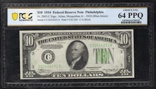FR. 2005-C 1934 $10 FRN PHILADELPHIA, PA PCGS BANKNOTE CHOICE UNCIRCULATED-64PPQ