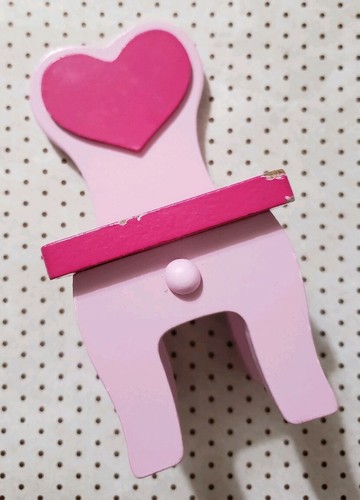 KIDKRAFT FAR FAR AWAY DOLLHOUSE REPLACEMENT WOOD FURNITURE PINK HEART CHAIR