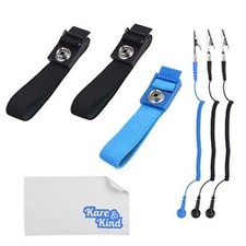 3-Pack Anti-Static Wrist Straps - Reusable - Equipped with Grounding Wire and...