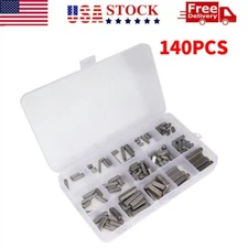 New 140 PCS Round Ended Feather Key Set Parallel Drive Shaft Keys With Case USA