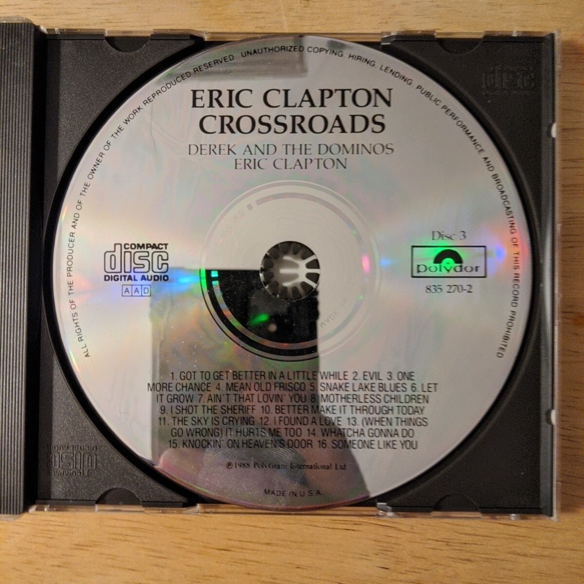 Eric Clapton - Crossroads - Disc 3 Only -CD, 1988 | eBay