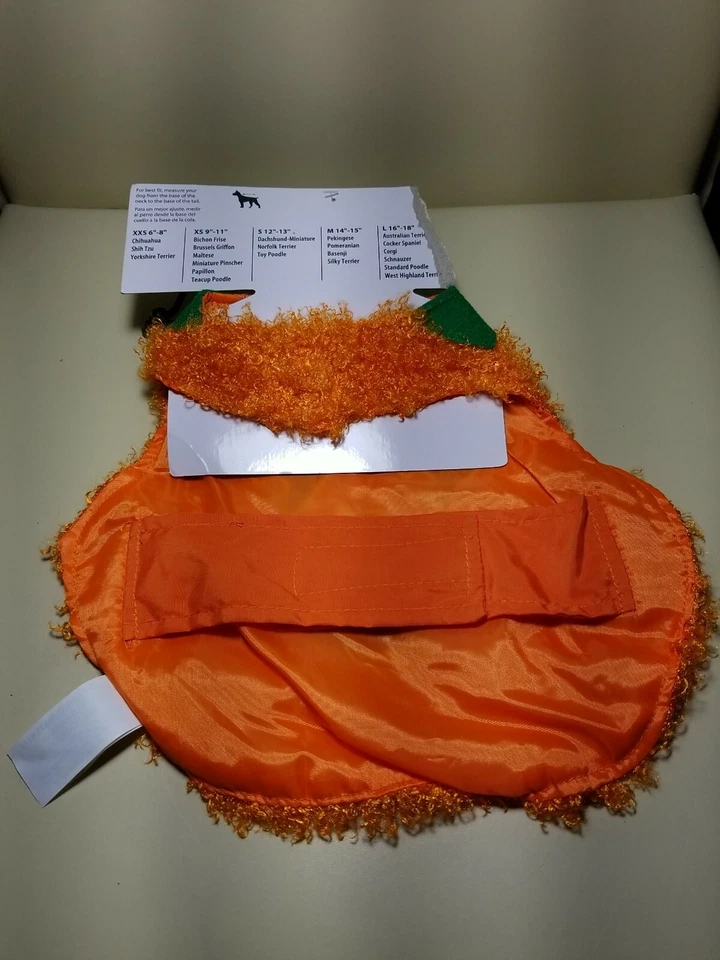 New Halloween Jack O'Lantern Pumpkin Pet Costume with Hat Size XS Simply Dog NWT - Image 4 of 4