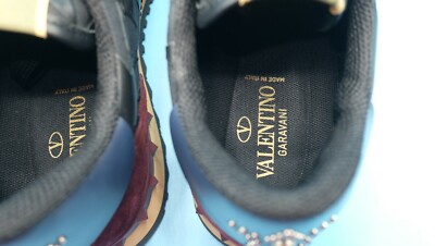Valentino Garavani★ブルー＆ホワイト Ta Chambre スリッパ Valentino Garavani☆ブルー＆ホワイト Ta Chambre スリッパ