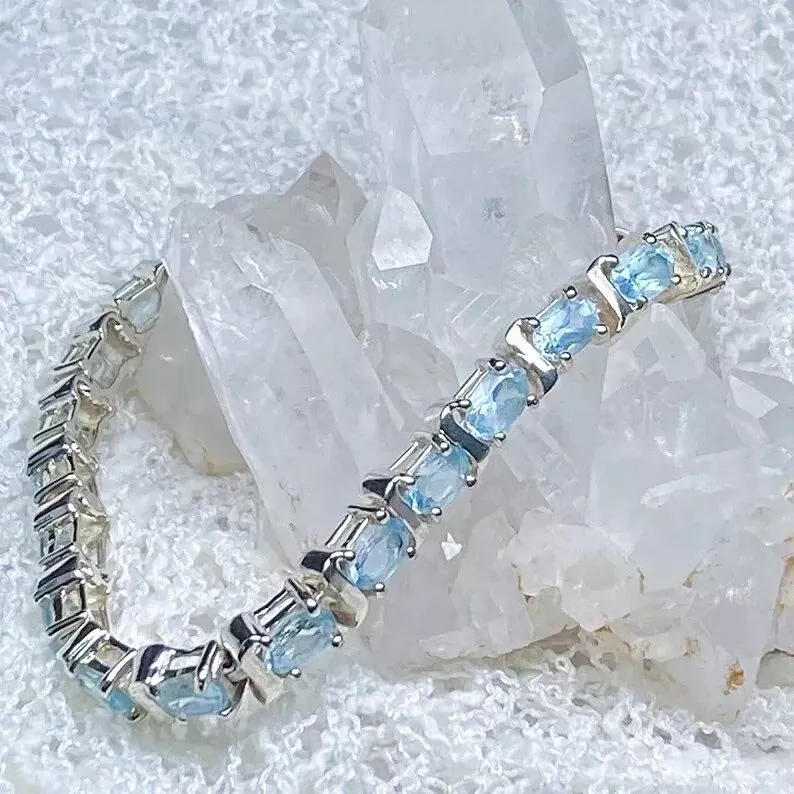 Blue Diamond Bracelet with White Diamonds