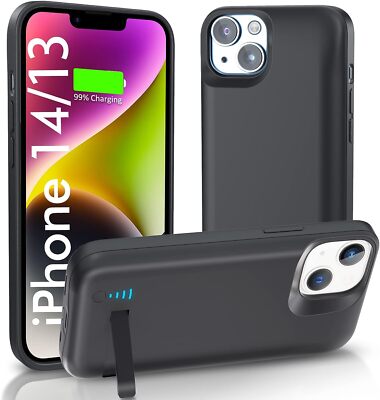 Battery Case for iPhone 14/13 5000mAh Portable Extended Charging Cover Case