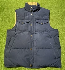 Vintage Polo Ralph Lauren Down Puffer Vest Reversible Men’s Small Navy Tan