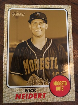 2017 Heritage Minor League Jumbo 5x7 Nick Niedert Nuts 186 #'d 01/10 Gold