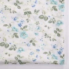 Laura Ashley Meadow Floral Bed Sheet Sunblue Full Flat Flowers Cotton EUC
