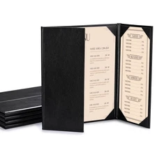 WeChef 5 Pack Restaurant Menu Covers Gate Fold for 8.5x11" & 4.25x11" Paper