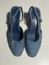 Tacchi Chanel Denim Slingback Taglia 36