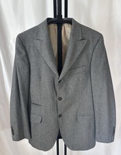 Brunello Cucinelli Blazer Men  s Grey Wool Cashmere Blend Peak Lapel Size 50 IT