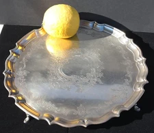 English City of Chester Sterling Silver Large Salver Barker Brothers Circa 1907