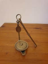 Ancienne lampe à huile en bronze/laiton ciselé avec fermoir pivotant 6x32 cm