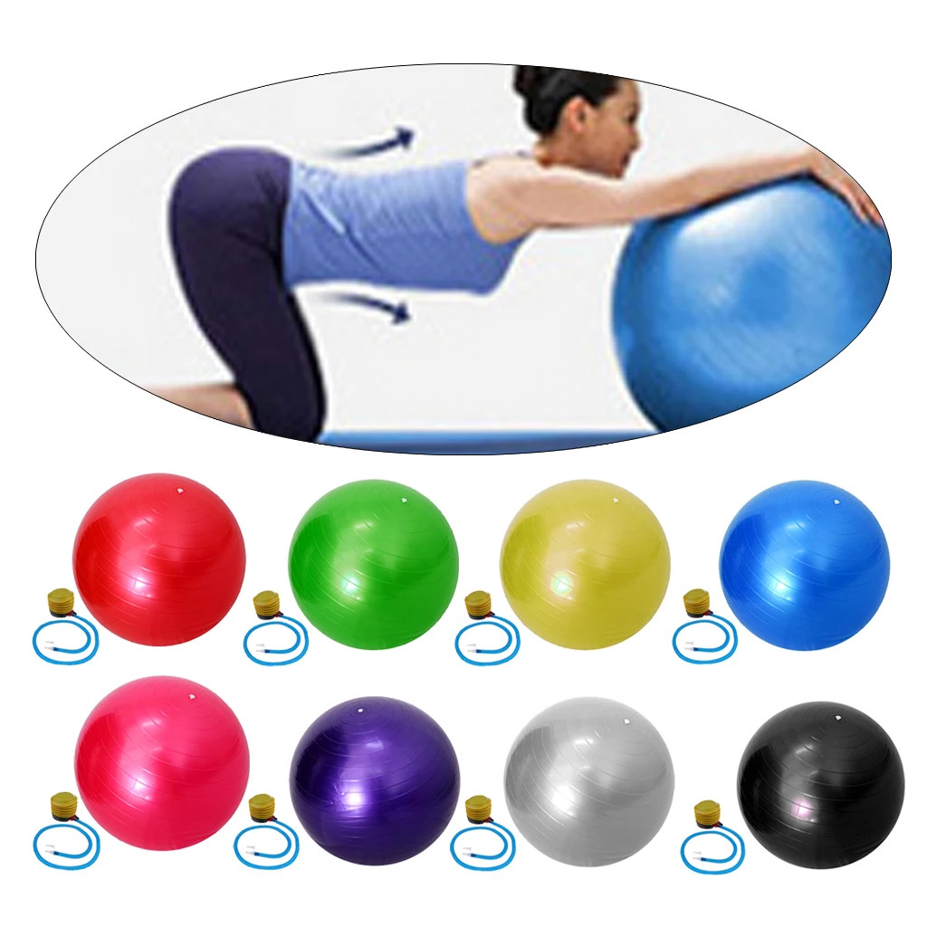 55 cm Anti-Burst Fitnessball Pilates Yoga Ball mit Pumpe balancetraining