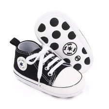 Unisex Baby Girls Boys Canvas High-top Shoes, Newborn Infant Anti-Slip Soft S...