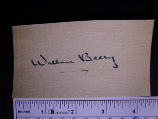 WALLACE BEERY (1885 1949) (TREASURE ISLAND THE CHAMP) AUTOGRAPH PAPER ITEM