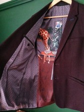 Ted Baker Size 4 Large Blazer Mens  Jacket Burgundy Maroon Made In Portugal 