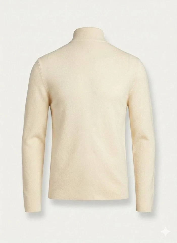 Metropolitan View Men's 100% Merino Wool Full-Zip Sweater Jacket - Made in Italy - Image 2 of 3