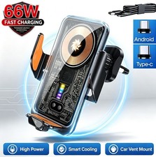 66W Fast Wireless Car Charger Automatic Clamping Mount Air Vent Phone Holder US