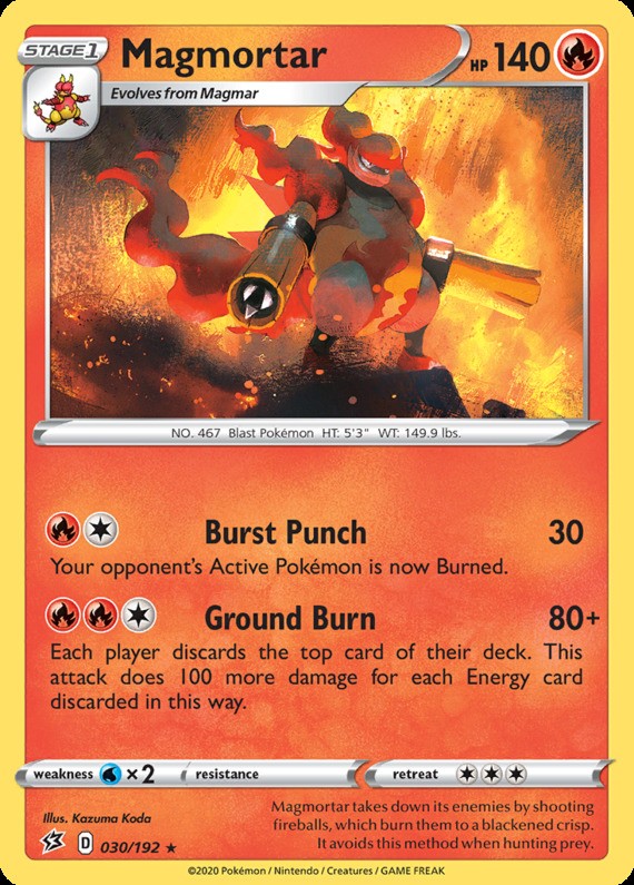 Magmortar - 030/192 - Rare - Heavily Played