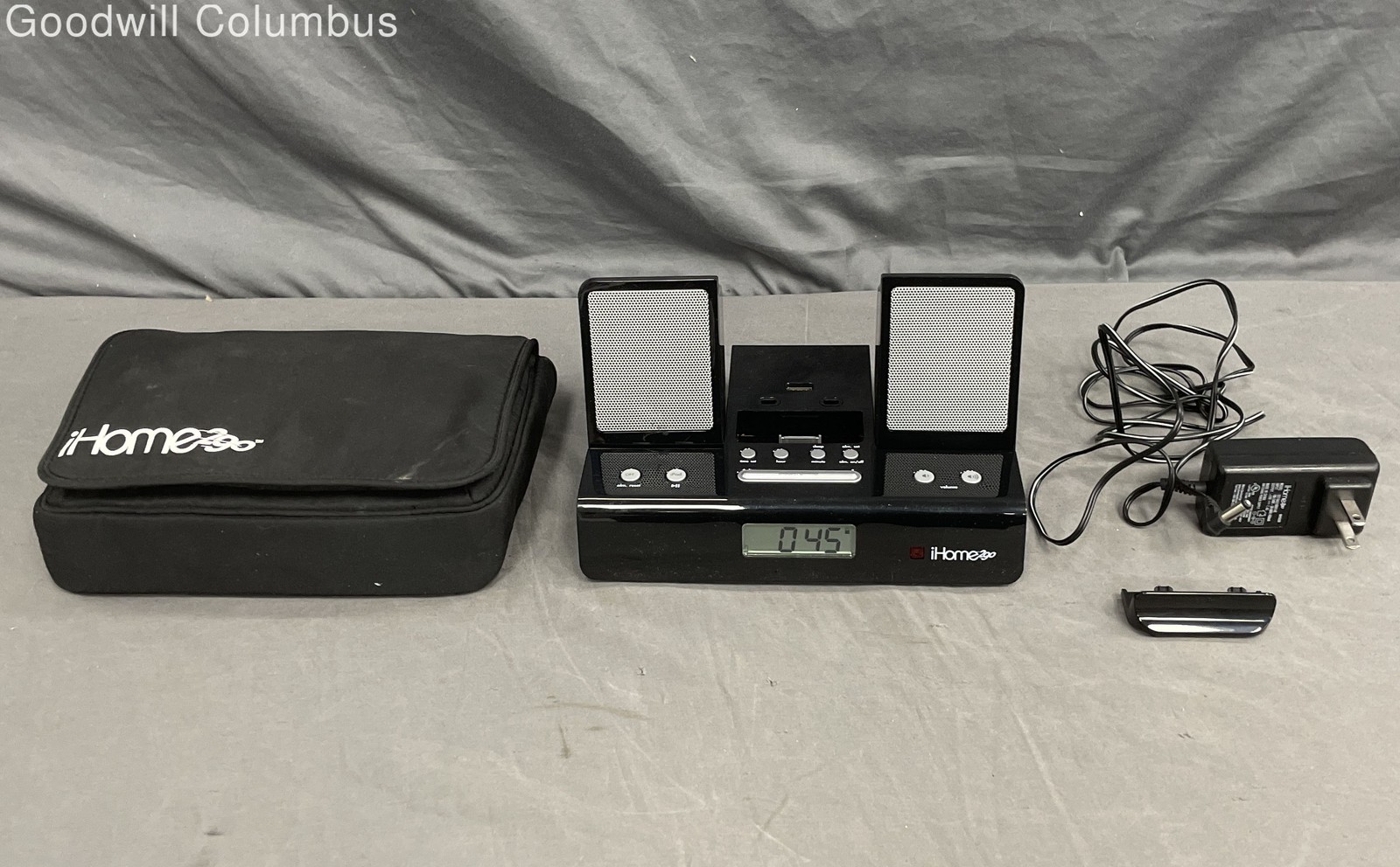 iHome iH25B Alarm Clock Speaker Dock for Apple iPod 30-Pin Portable Tested