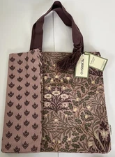 William Morris and Co. Acorn Tote Market Bag Stickley Style Floral Pinks NWT