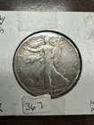 1937 Walking Liberty half dollar, 90% silver, 50C coin