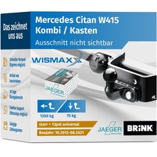 ANH&Auml;NGERKUPPLUNG f&uuml;r Mercedes Citan W415 12-21 starr BRINK +13polig E-Satz ABE
