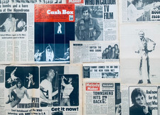 THE WHO 1969 - 1975 Magazine CLIPPINGS Keith Moon Pete Townshend Roger Daltrey