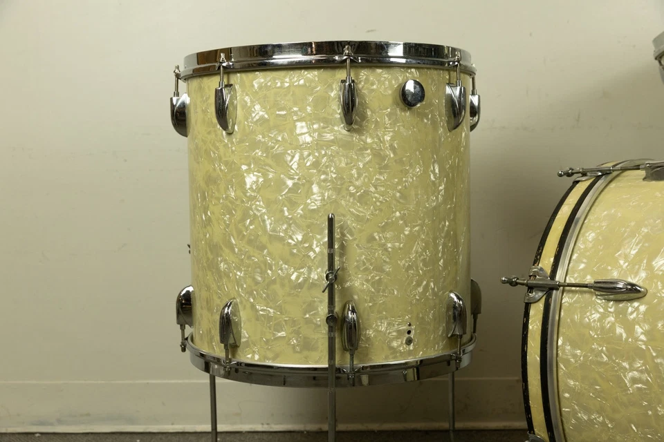 Juego de batería Gretsch "Bop Outfit" blanco perla marina años 50 Foto 4 de 4