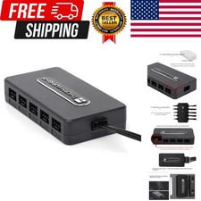 Integrated Fan Hub, 10-Port 4 Pin PC Fan Controller, 12V Fan Hub, Support up ...