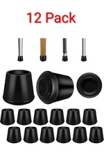 Shepherd 3/4-Inch round Rubber Chair Leg Tips Caps, Floor Protectors, 12 Pack