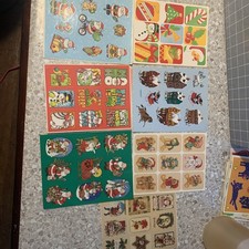 Vintage Christmas Sticker Sheet Lot Of 7