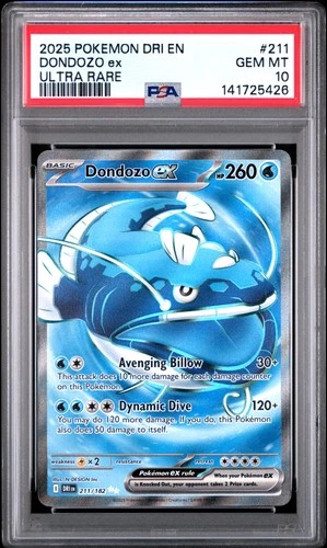 2025 POKEMON DRI EN-DESTINED RIVALS ULTRA RARE #211 DONDOZO EX PSA 10